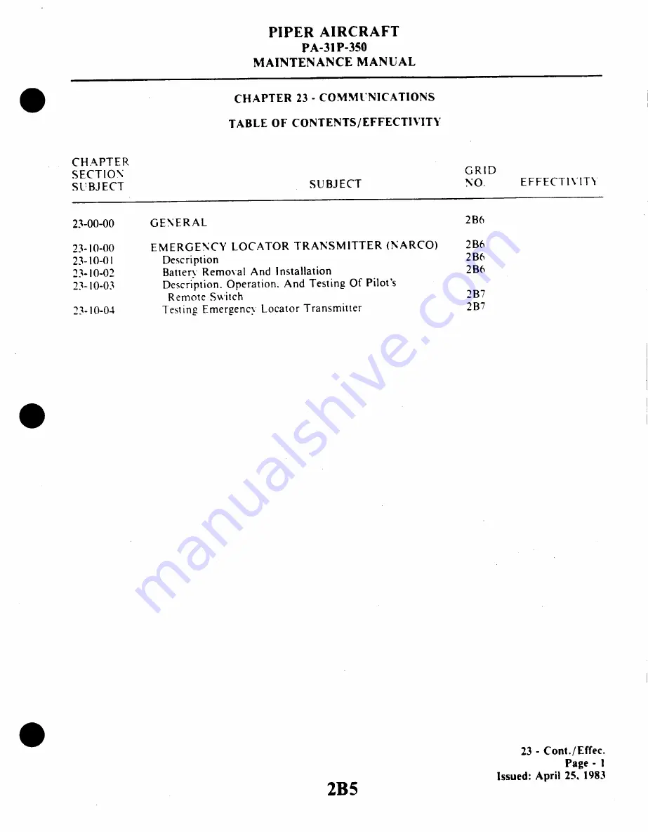 Piper Aircraft Corporation MOJAVE PA-31 P-350 Maintenance Manual Download Page 310