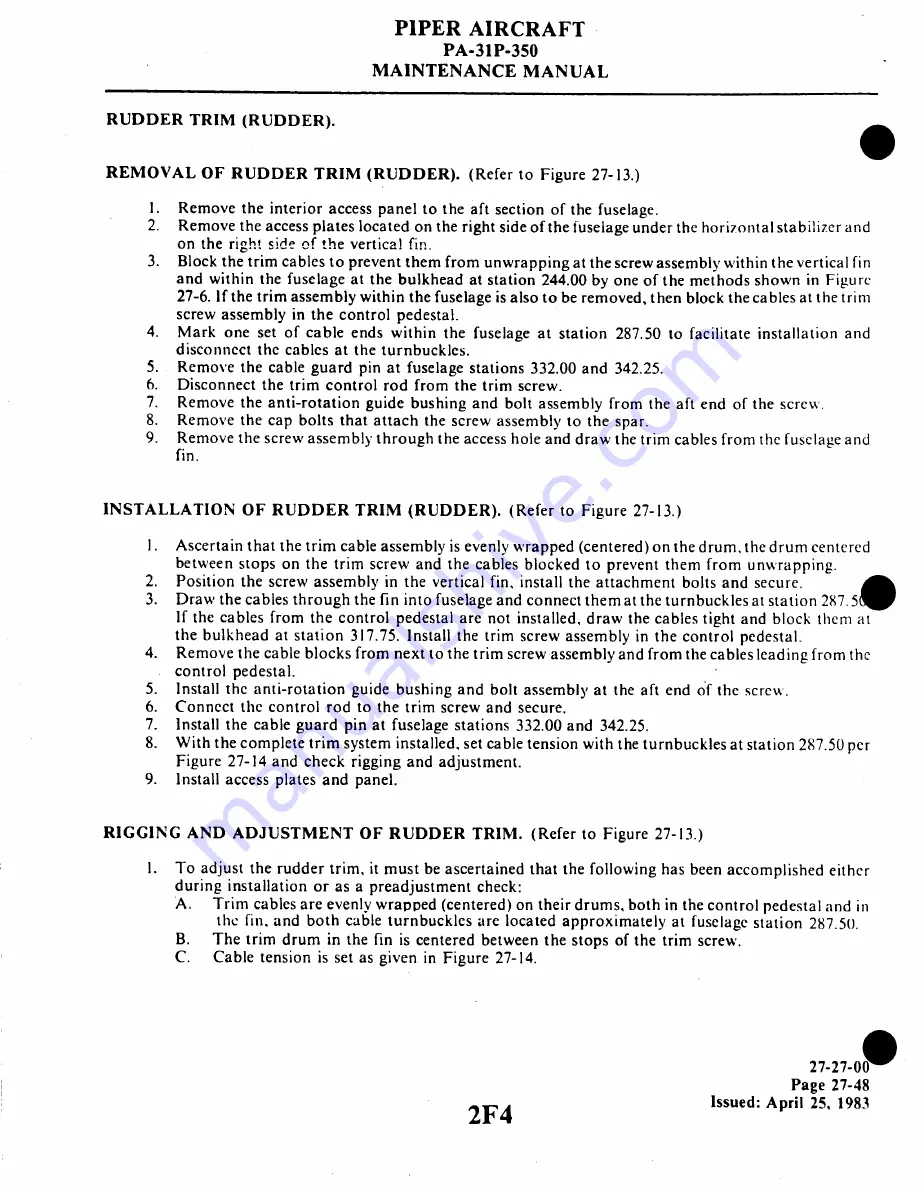 Piper Aircraft Corporation MOJAVE PA-31 P-350 Maintenance Manual Download Page 405