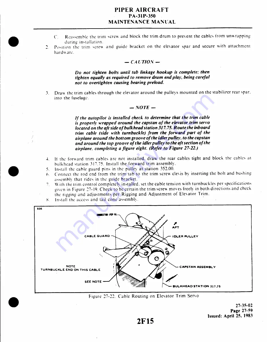 Piper Aircraft Corporation MOJAVE PA-31 P-350 Maintenance Manual Download Page 416