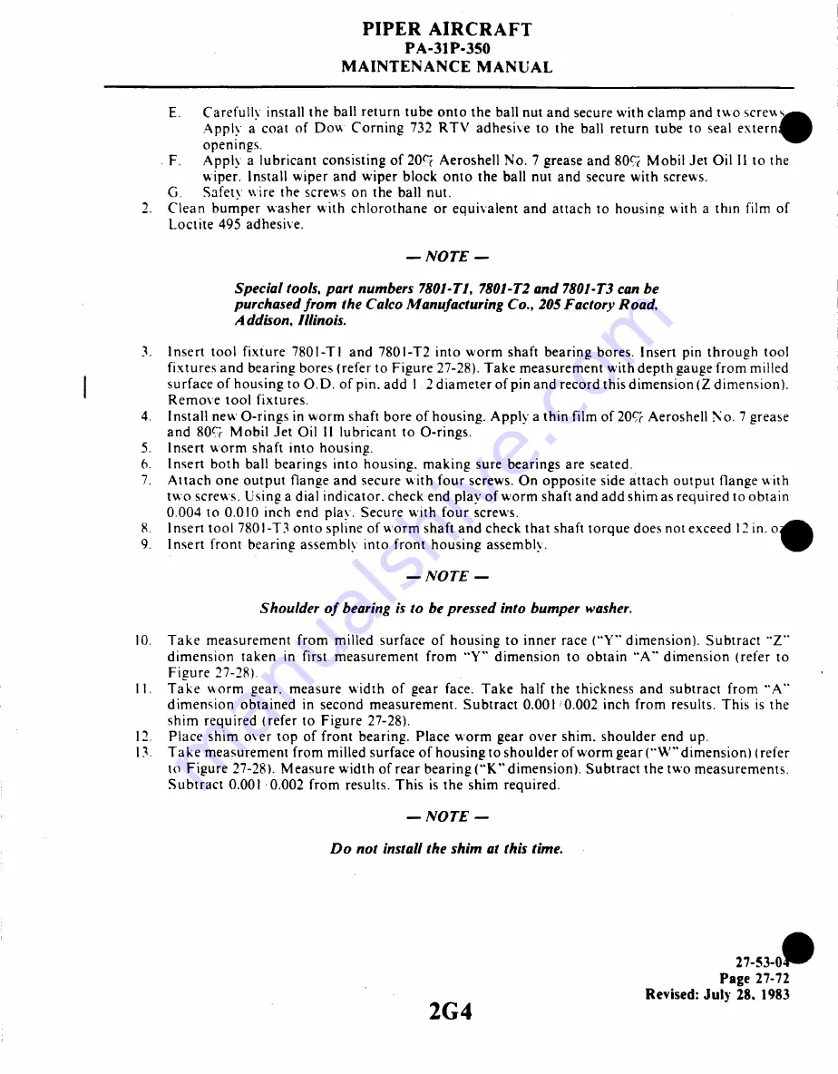 Piper Aircraft Corporation MOJAVE PA-31 P-350 Maintenance Manual Download Page 429