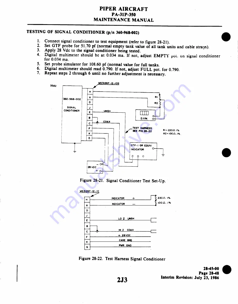 Piper Aircraft Corporation MOJAVE PA-31 P-350 Maintenance Manual Download Page 493