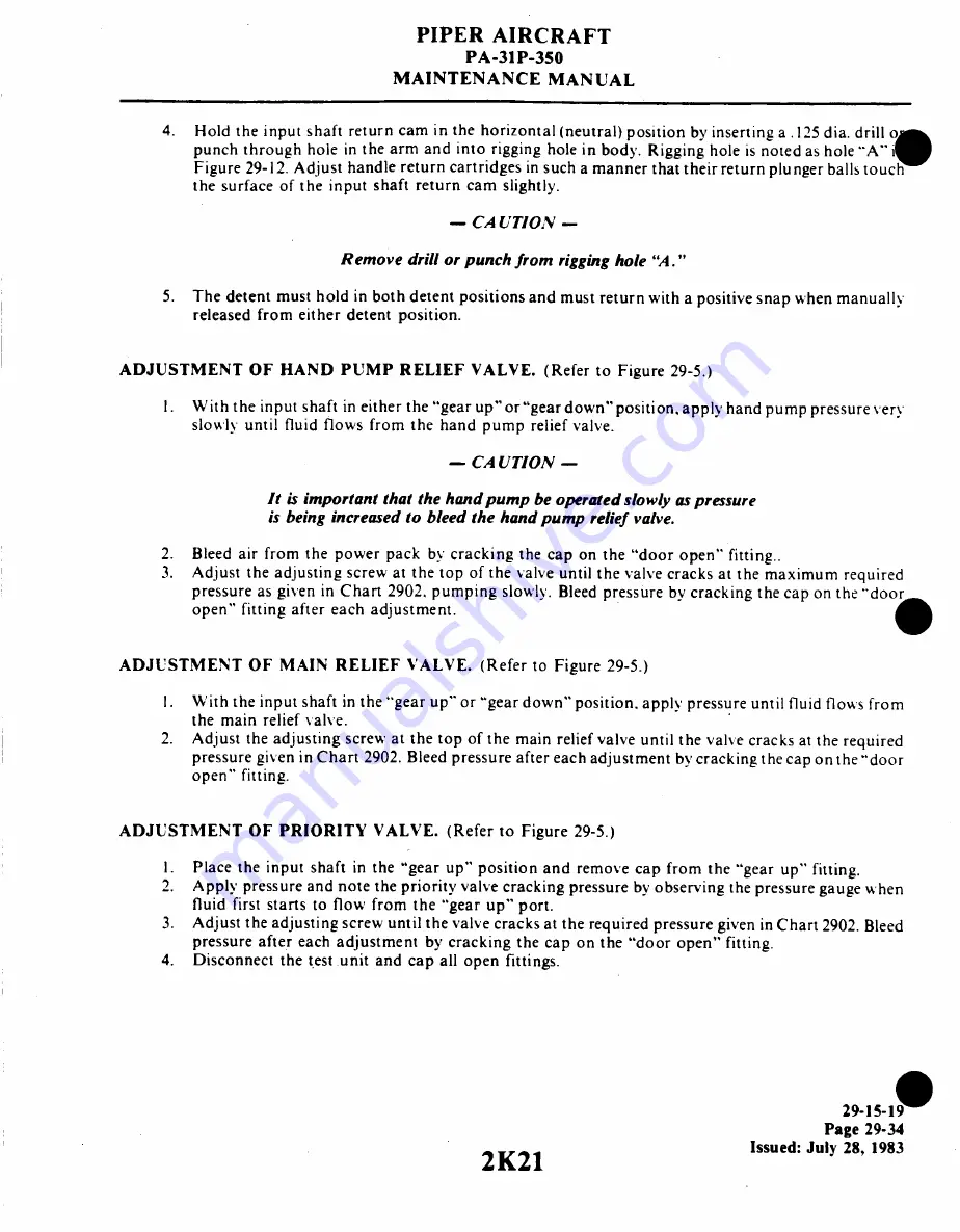 Piper Aircraft Corporation MOJAVE PA-31 P-350 Maintenance Manual Download Page 535