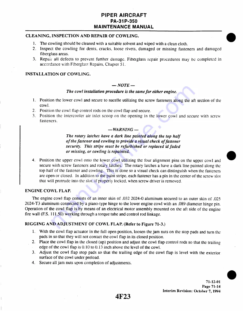 Piper Aircraft Corporation MOJAVE PA-31 P-350 Maintenance Manual Download Page 963