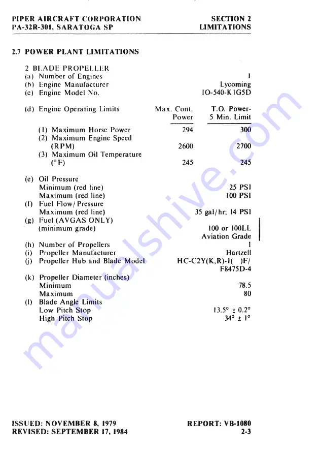 Piper Aircraft Corporation PA-32R-301T Скачать руководство пользователя страница 8