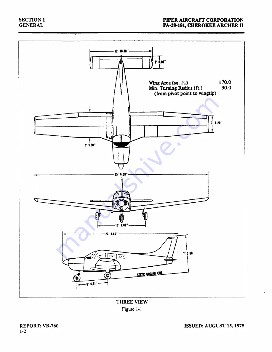 Piper Cherokee Archer II Pilot Operating Handbook Download Page 9