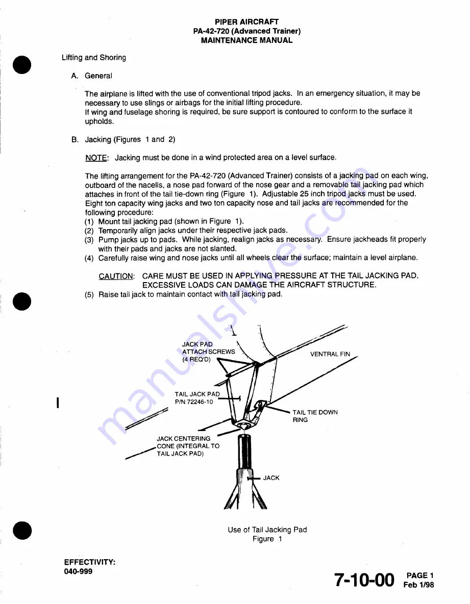 Piper Cheyenne IIIA Airplane Maintenance Manual Download Page 94