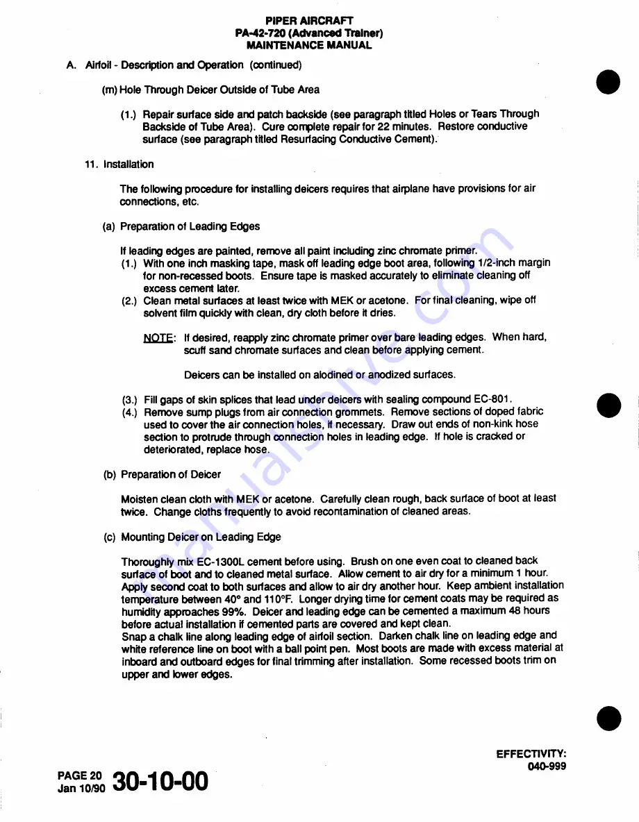 Piper Cheyenne IIIA Airplane Maintenance Manual Download Page 495