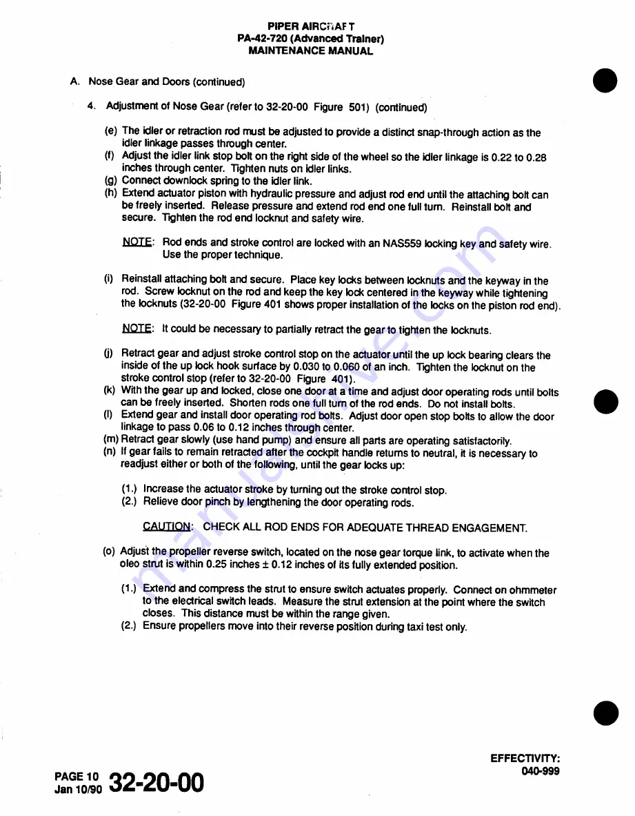 Piper Cheyenne IIIA Airplane Maintenance Manual Download Page 582