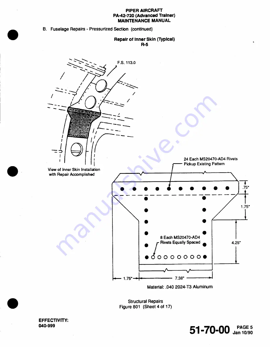 Piper Cheyenne IIIA Airplane Maintenance Manual Download Page 754