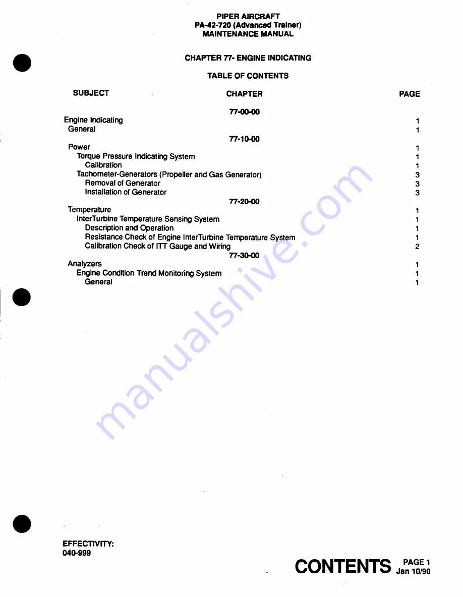 Piper Cheyenne IIIA Airplane Maintenance Manual Download Page 940