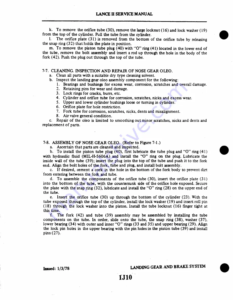 Piper Lance II Service Manual Download Page 226