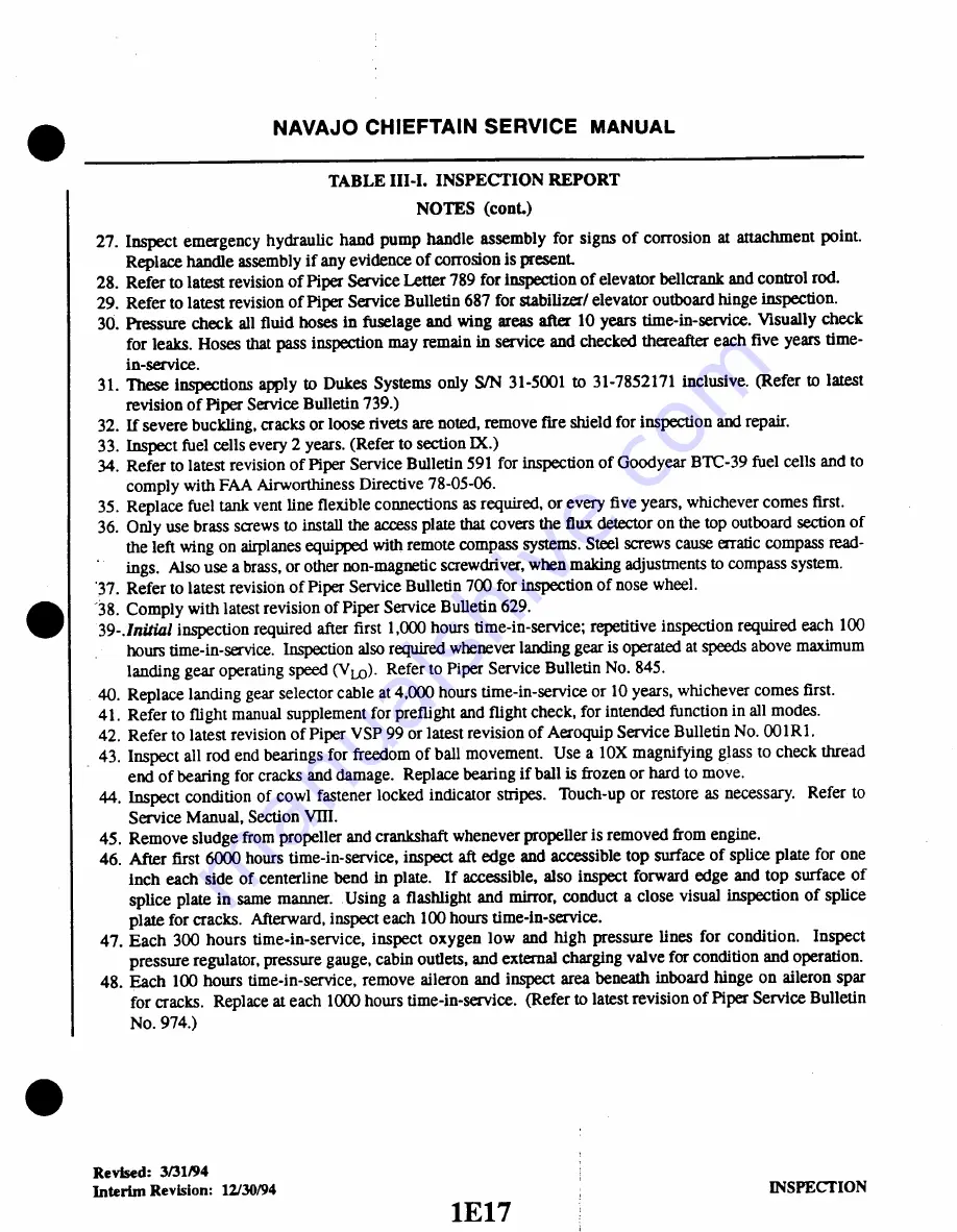 Piper Navajo Chieftain PA-31-350 Service Manual Download Page 113