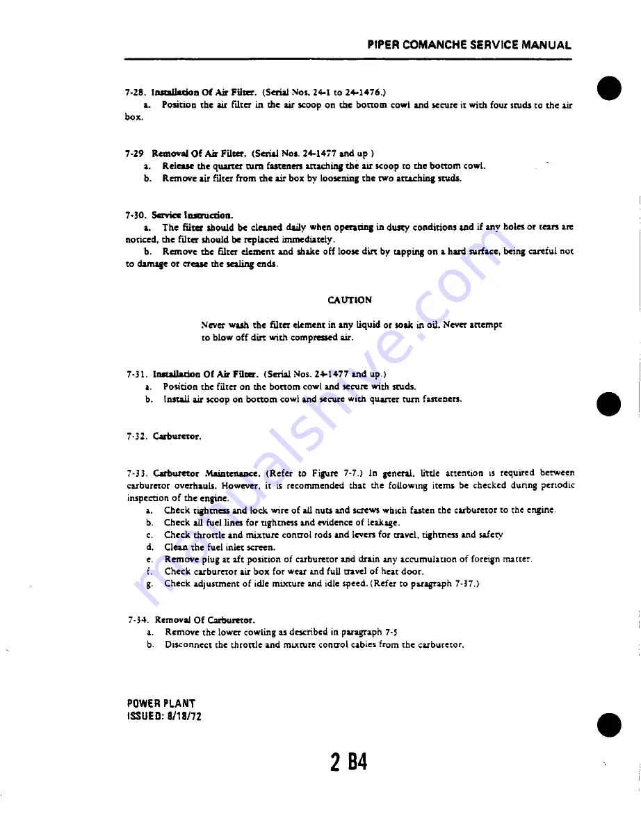 Piper PA-24 Comanche Service Manual Download Page 430