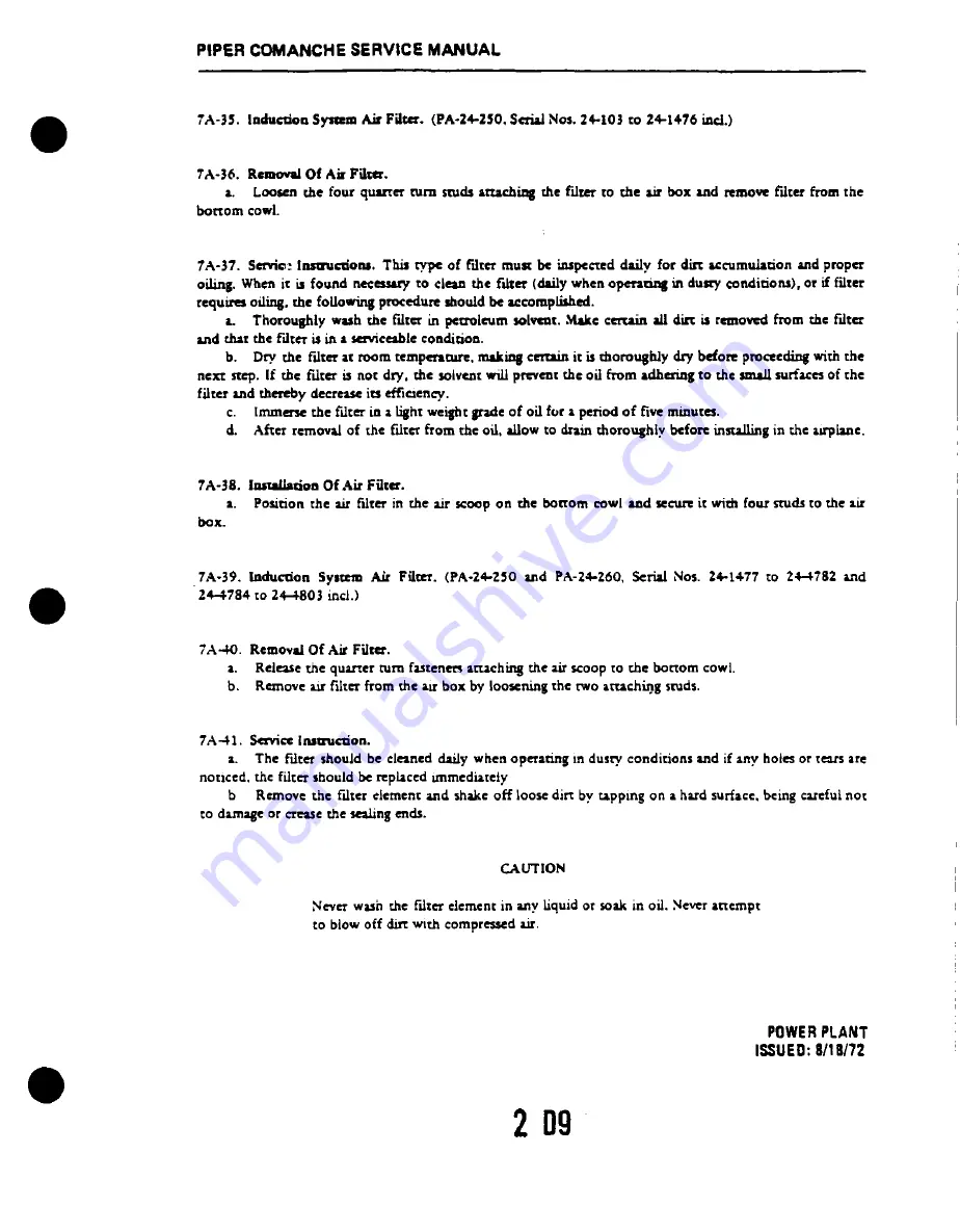 Piper PA-24 Comanche Service Manual Download Page 487