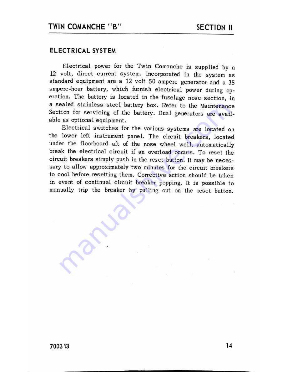 Piper Twin Comanche B Owner'S Handbook Manual Download Page 20