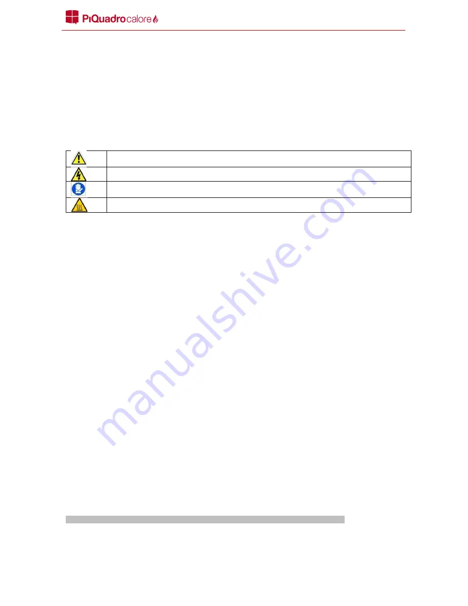 PIQUADRO CALORE CARBONARA CAR80D Operating, Installation And Maintenance Manual Download Page 4