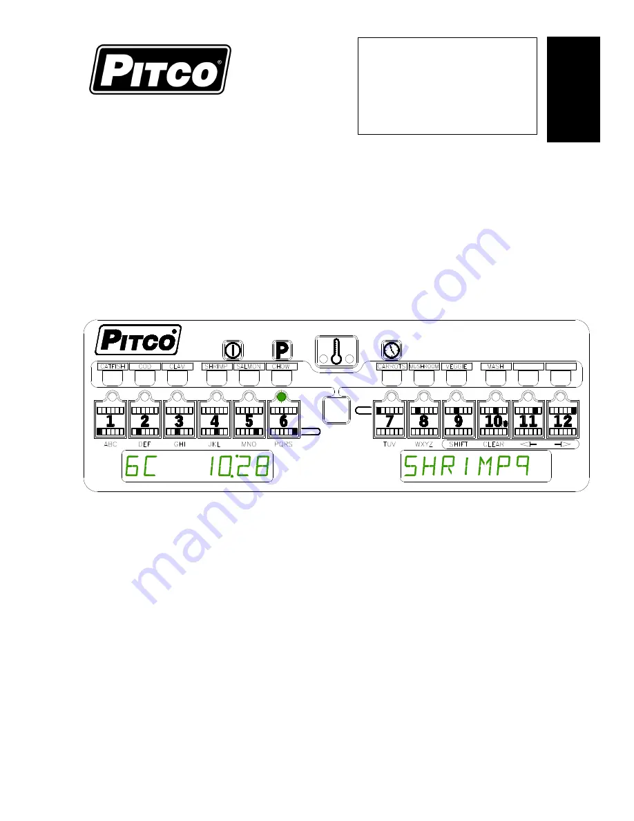 Pitco 60153301 Operation Manual Download Page 1