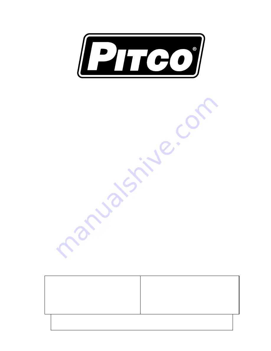 Pitco 60153301 Operation Manual Download Page 12