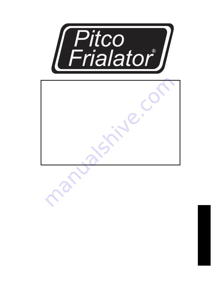 Pitco E12 Installation, Operating  & Service Instructions Download Page 33