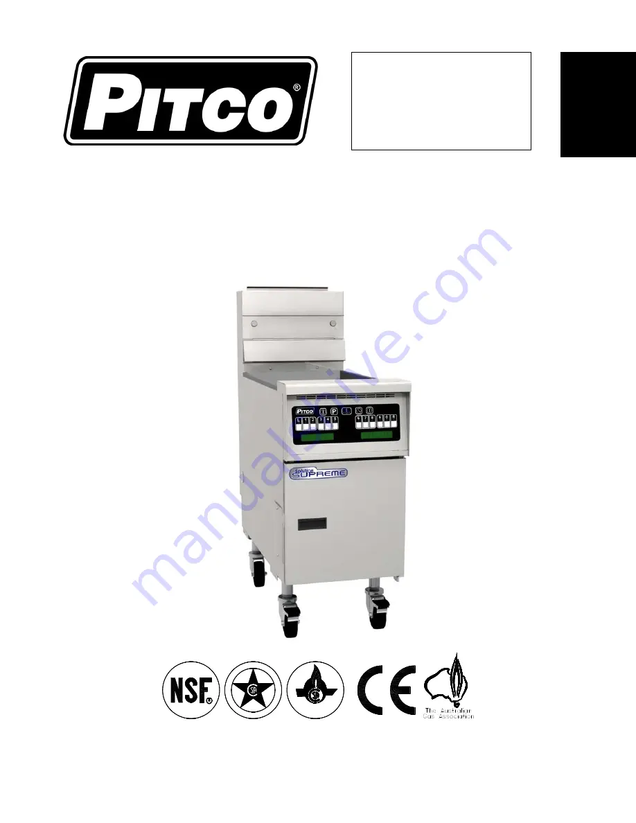 Pitco L20-378 Installation & Operation Manual Download Page 1