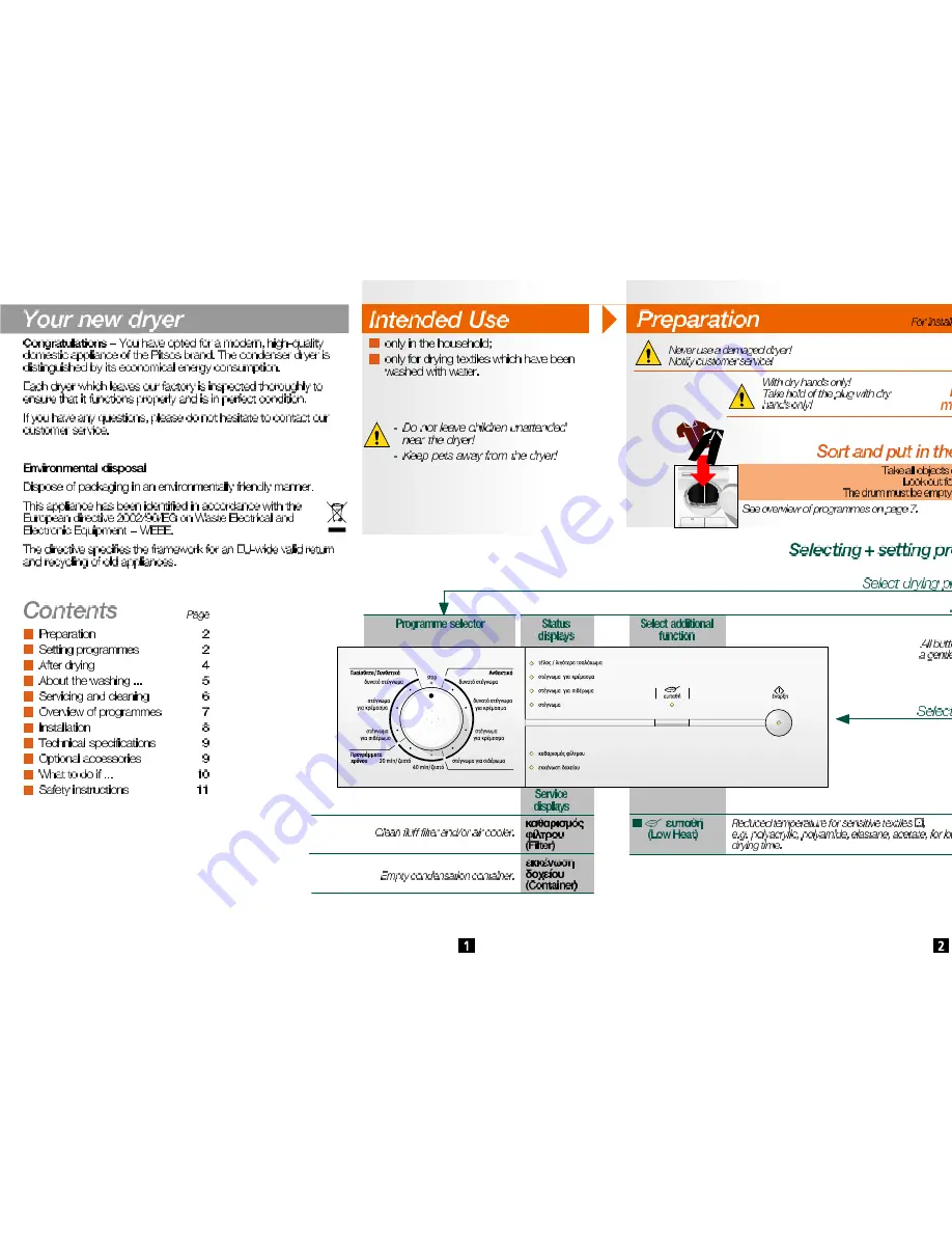 PITSOS WTP64107 Operating And Installation Instructions Download Page 3