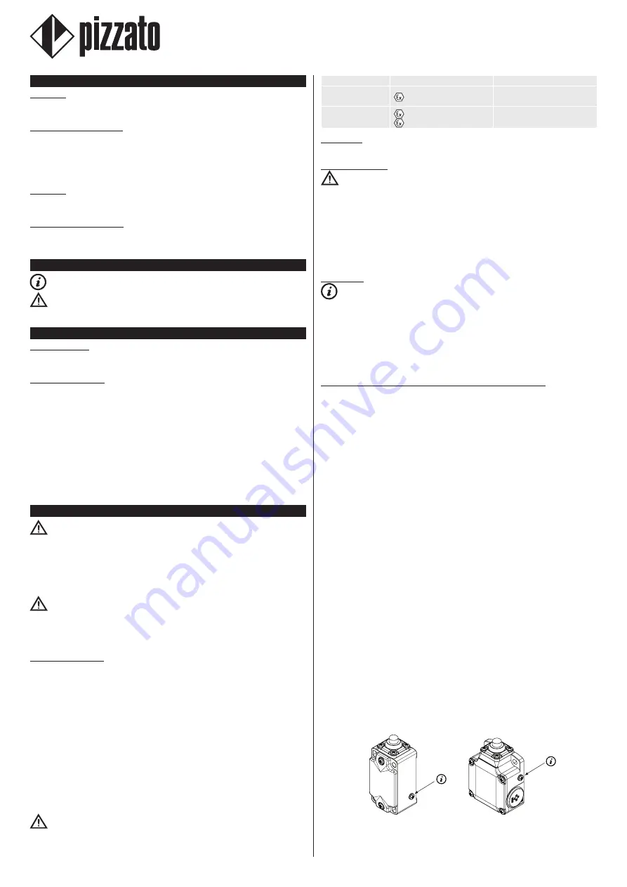 pizzato FA EX5 Series Manual Download Page 16