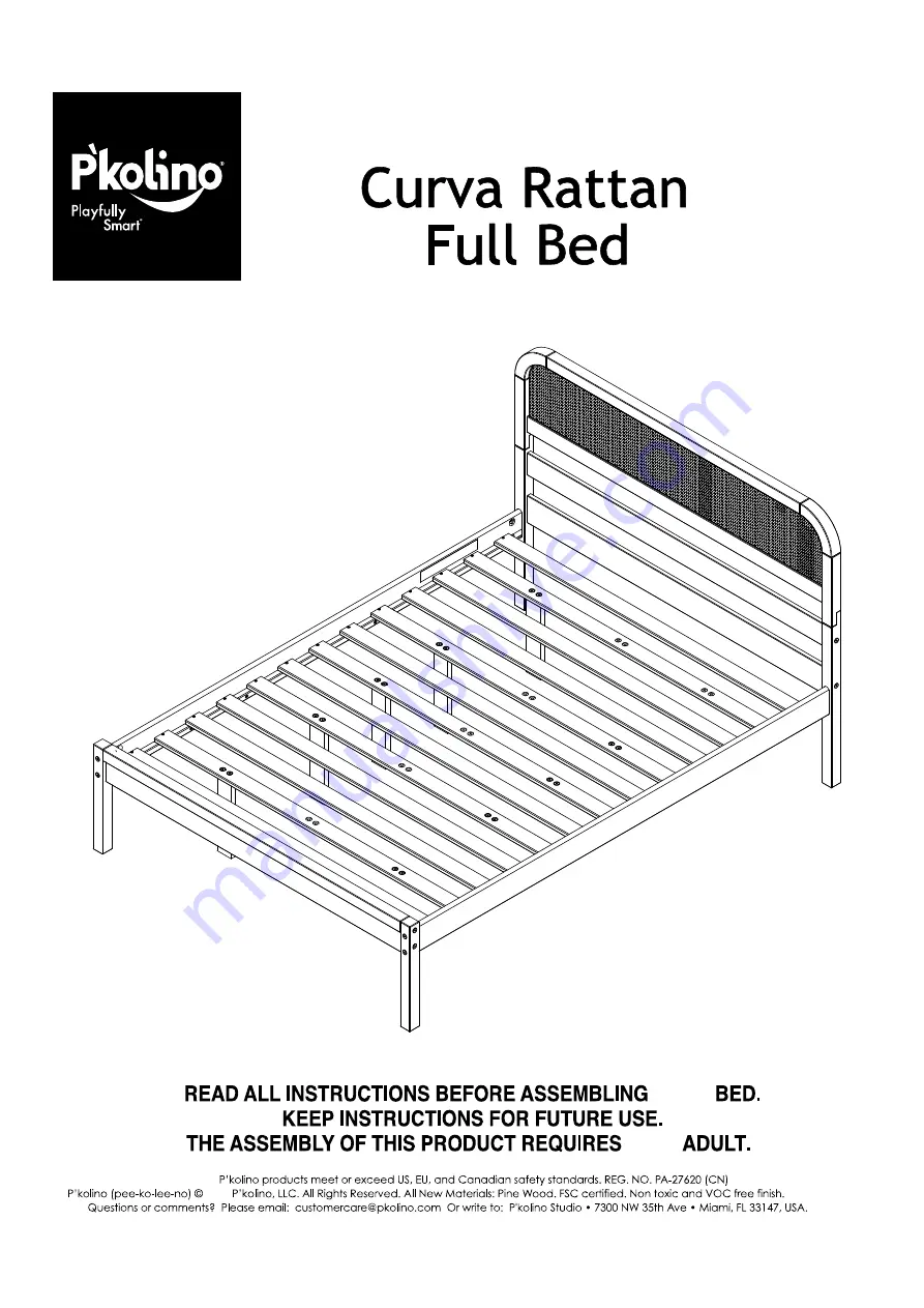 P'kolino Curva Rattan Instruction Manual Download Page 1