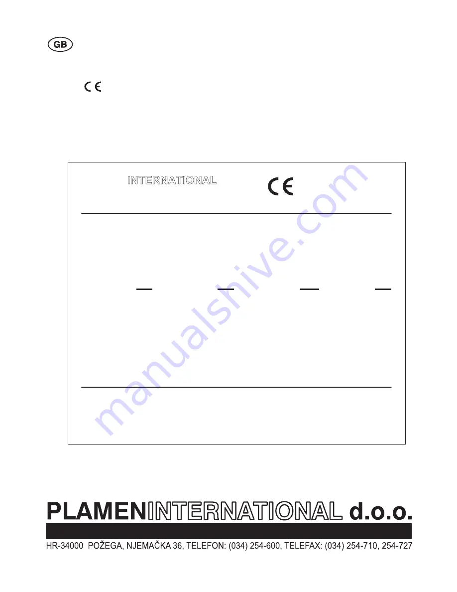 Plamen International SP 850 N Скачать руководство пользователя страница 14