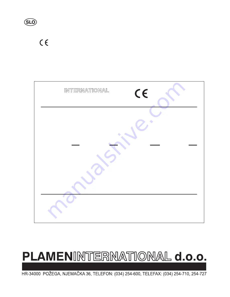 Plamen International SP 850 N Technical Instructions Download Page 26