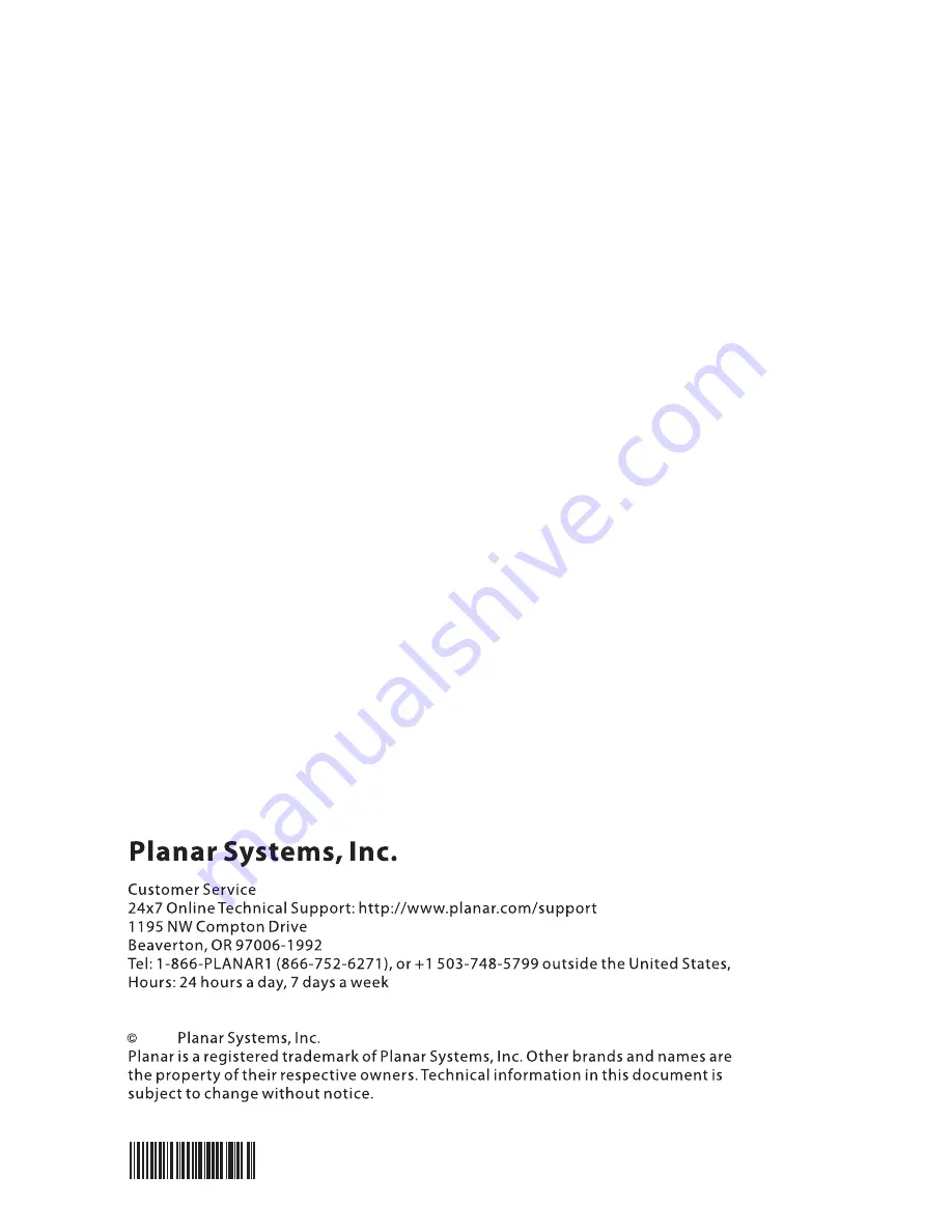 Planar PLL2010W User Manual Download Page 22