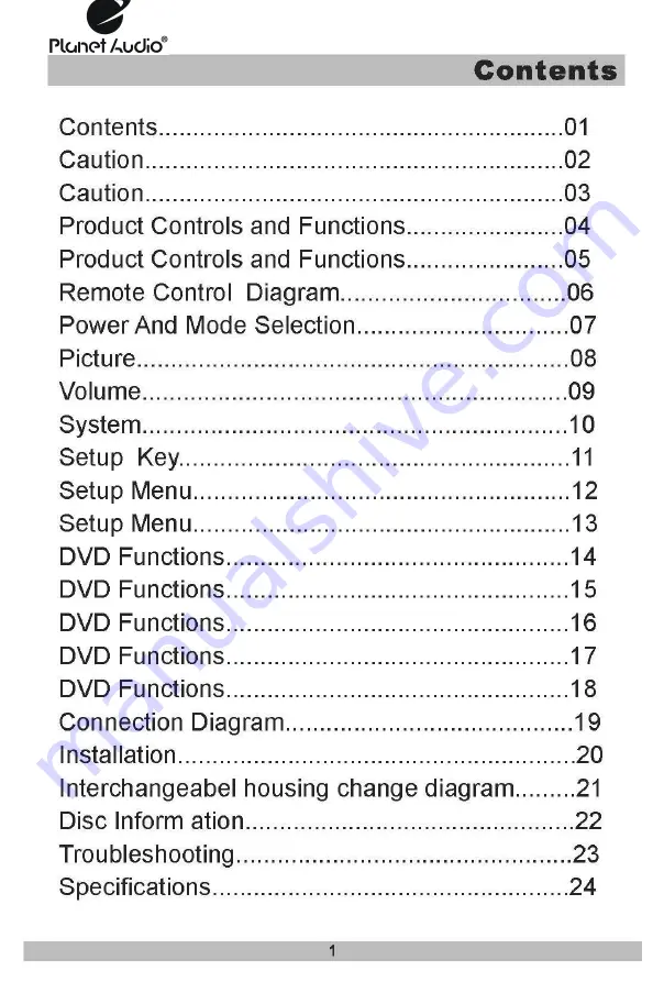 Planet Audio P10.1ES User Manual Download Page 1