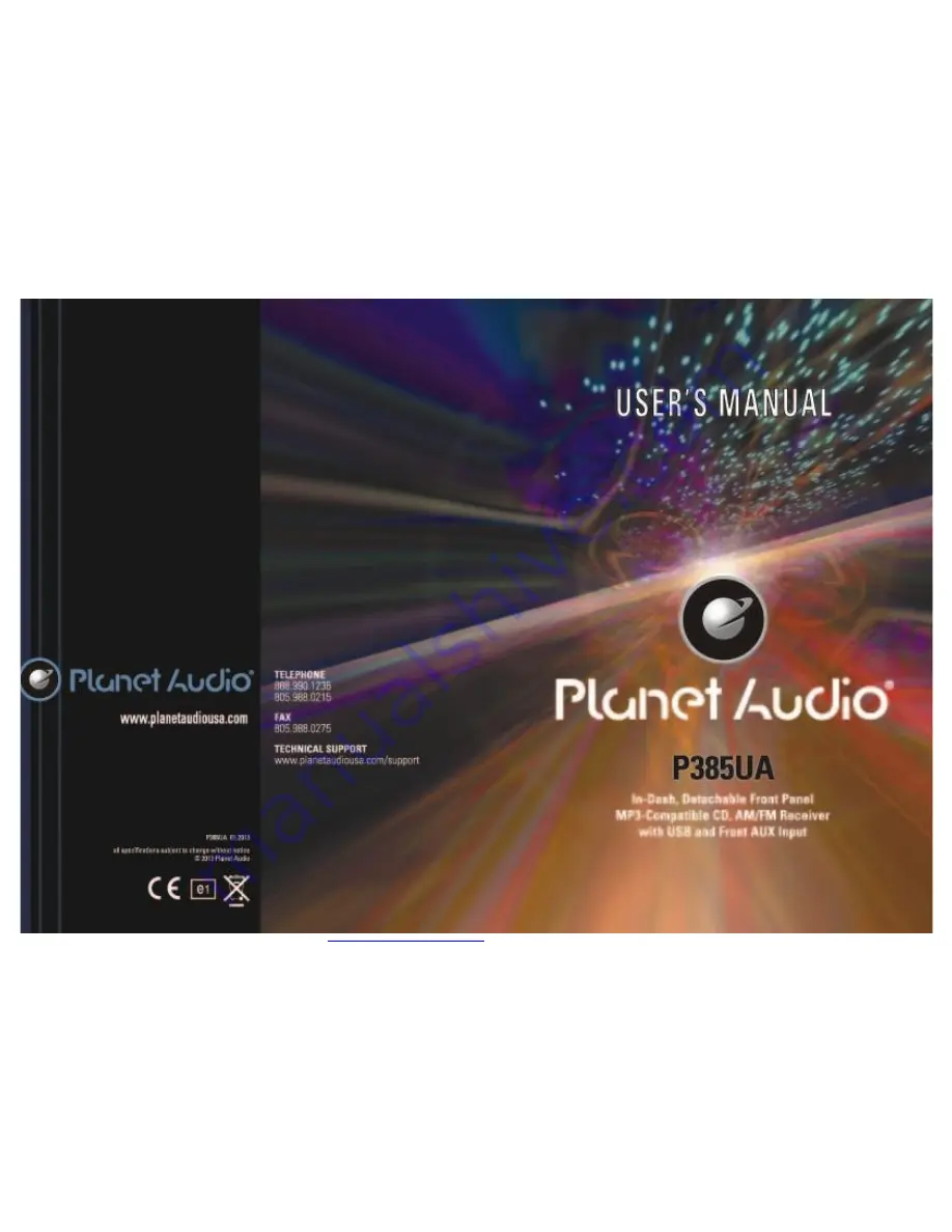 Planet Audio P385UA User Manual Download Page 1