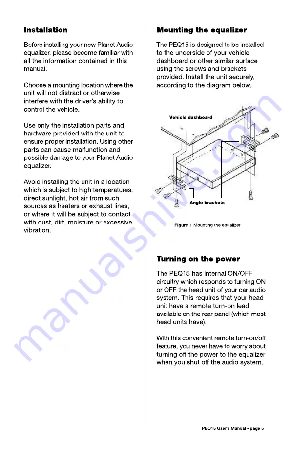 Planet Audio PEQ15 User Manual Download Page 5