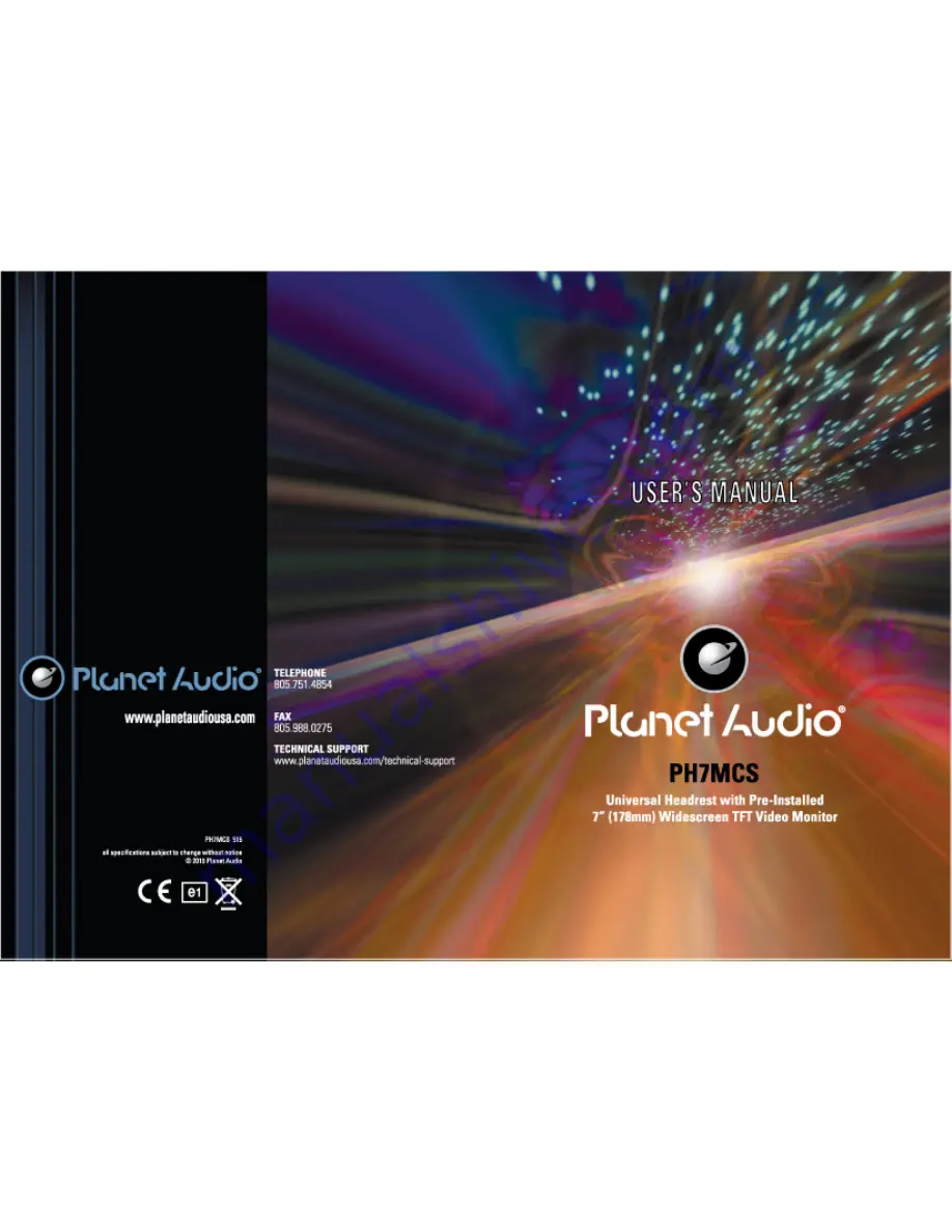 Planet Audio PH7MCS User Manual Download Page 1