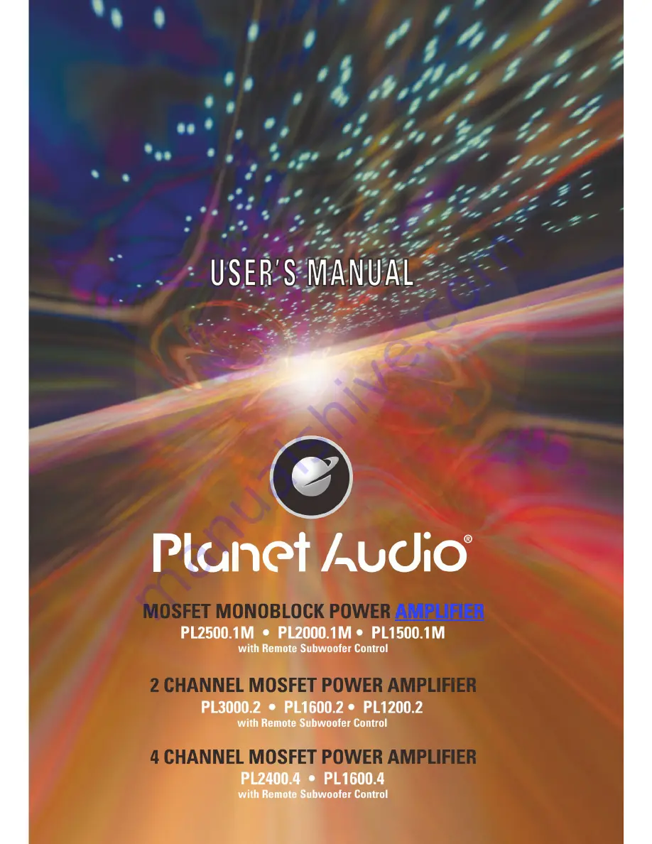 Planet Audio PL1200.2 User Manual Download Page 1