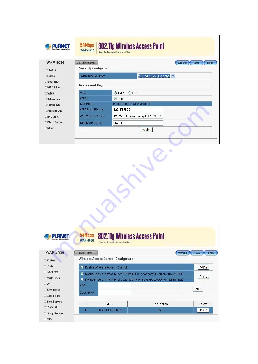 Planet Networking & Communication WAP-4036 User Manual Download Page 19