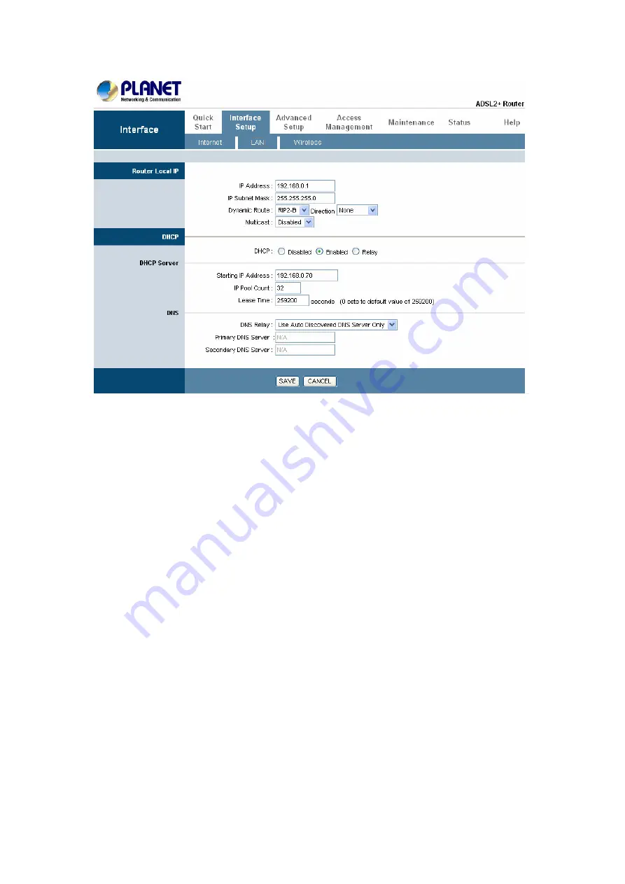 Planet 802.11g Wireless ADSL 2/2+ Router ADW-4401A/Bv2 User Manual Download Page 34