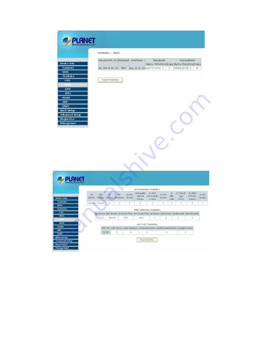 Planet ADSL 2/2+ Router with USB Port ADE-3410v2 User Manual Download Page 22