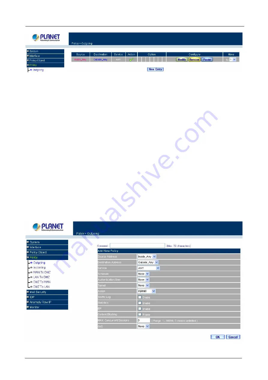 Planet Content Security Gateway CS-500 Скачать руководство пользователя страница 159