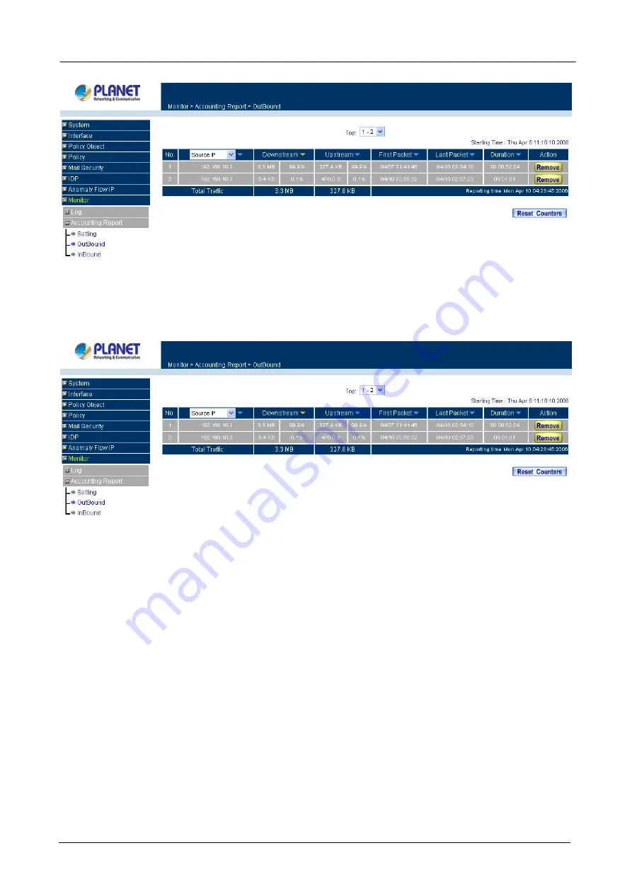 Planet Content Security Gateway CS-500 User Manual Download Page 205