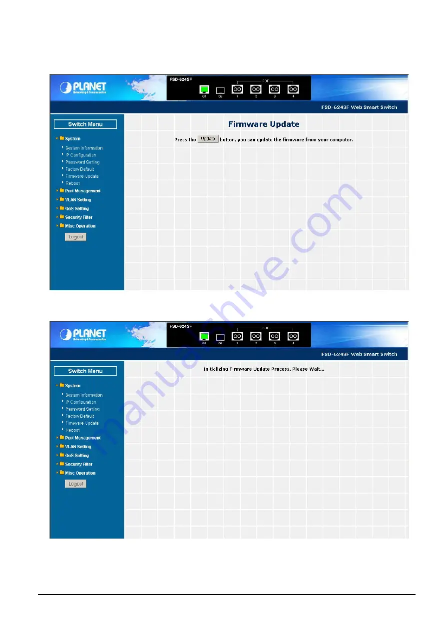 Planet FSD-624SF User Manual Download Page 22