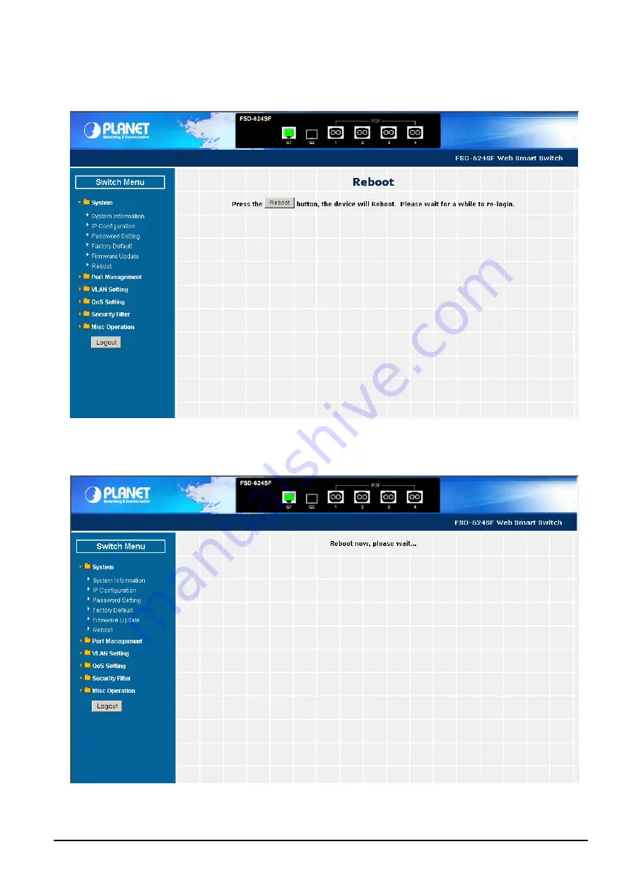 Planet FSD-624SF User Manual Download Page 25