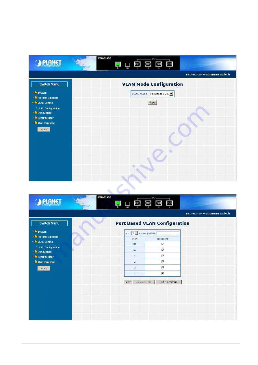 Planet FSD-624SF User Manual Download Page 38