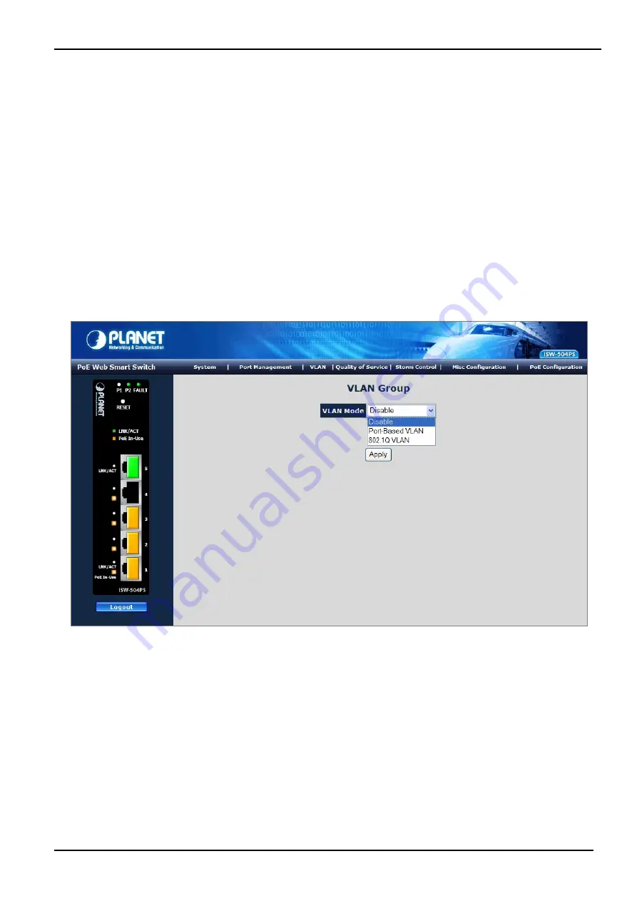 Planet ISW-504PS User Manual Download Page 50