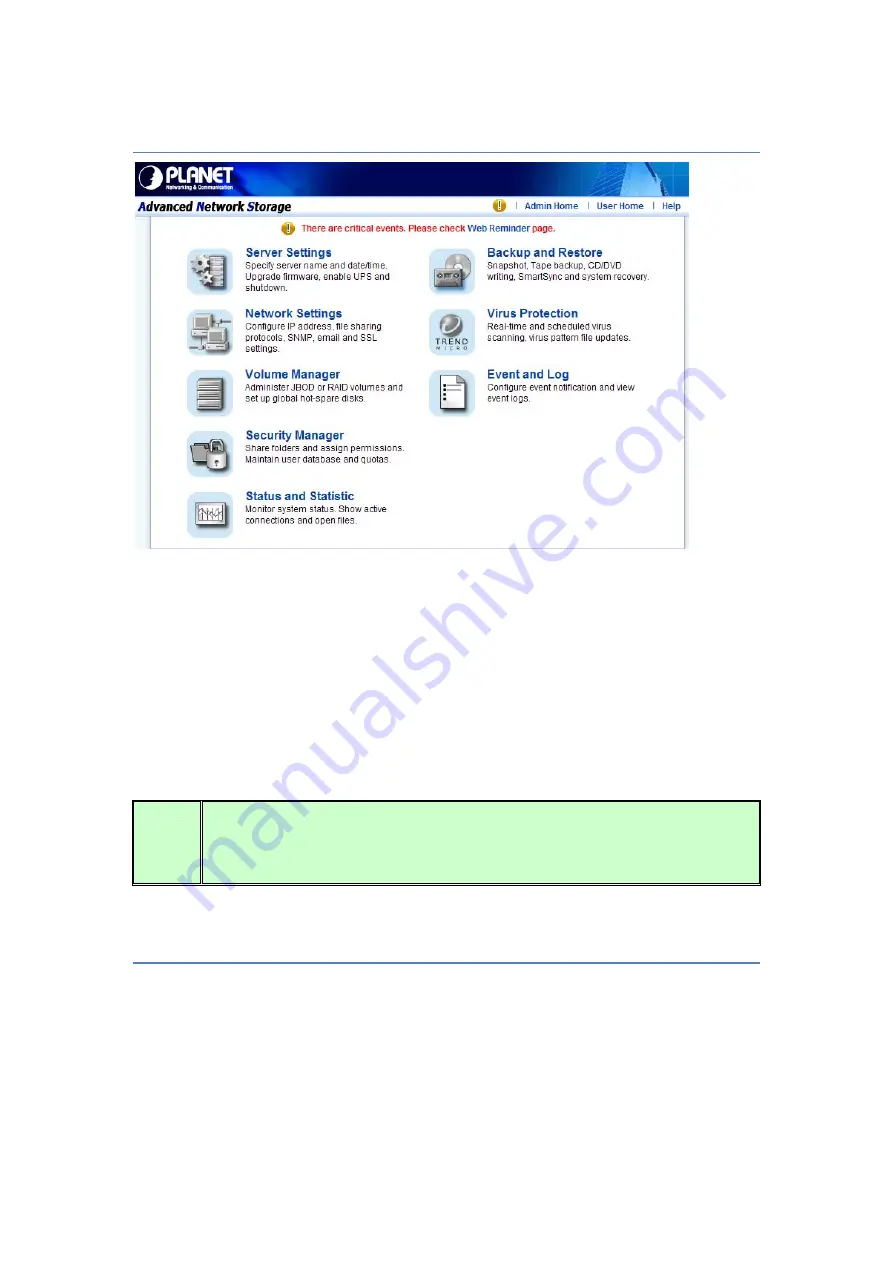 Planet NAS-7450 User Manual Download Page 19