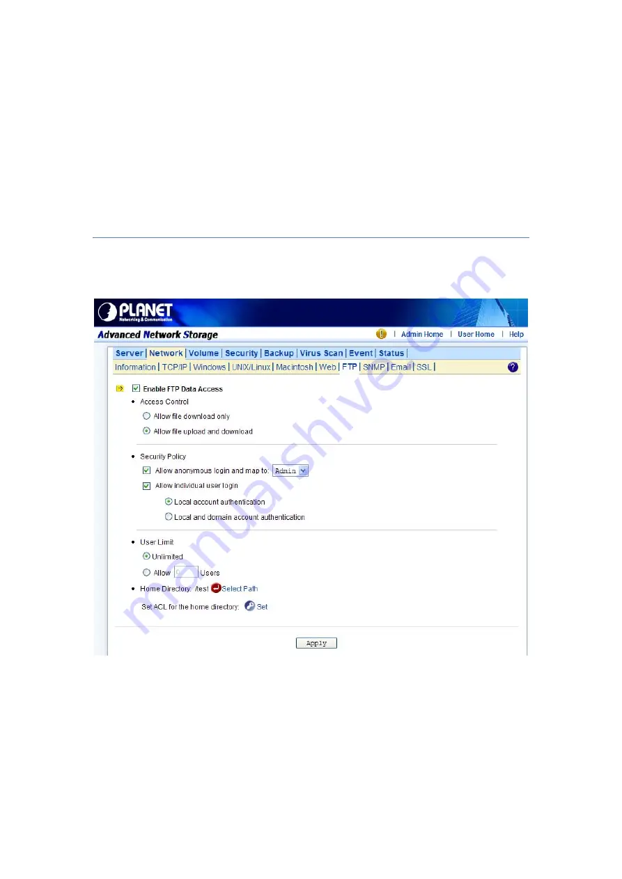 Planet NAS-7450 User Manual Download Page 35