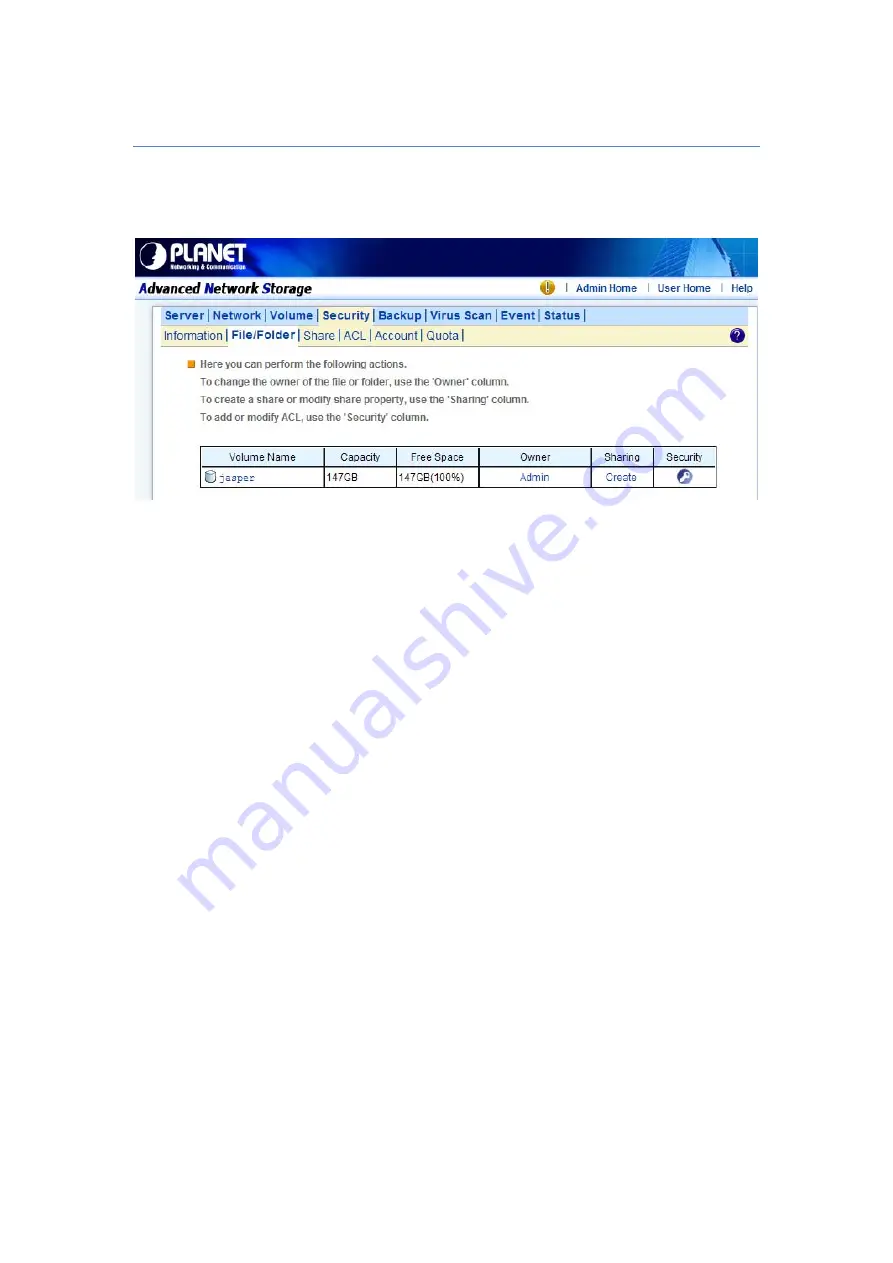 Planet NAS-7450 User Manual Download Page 55