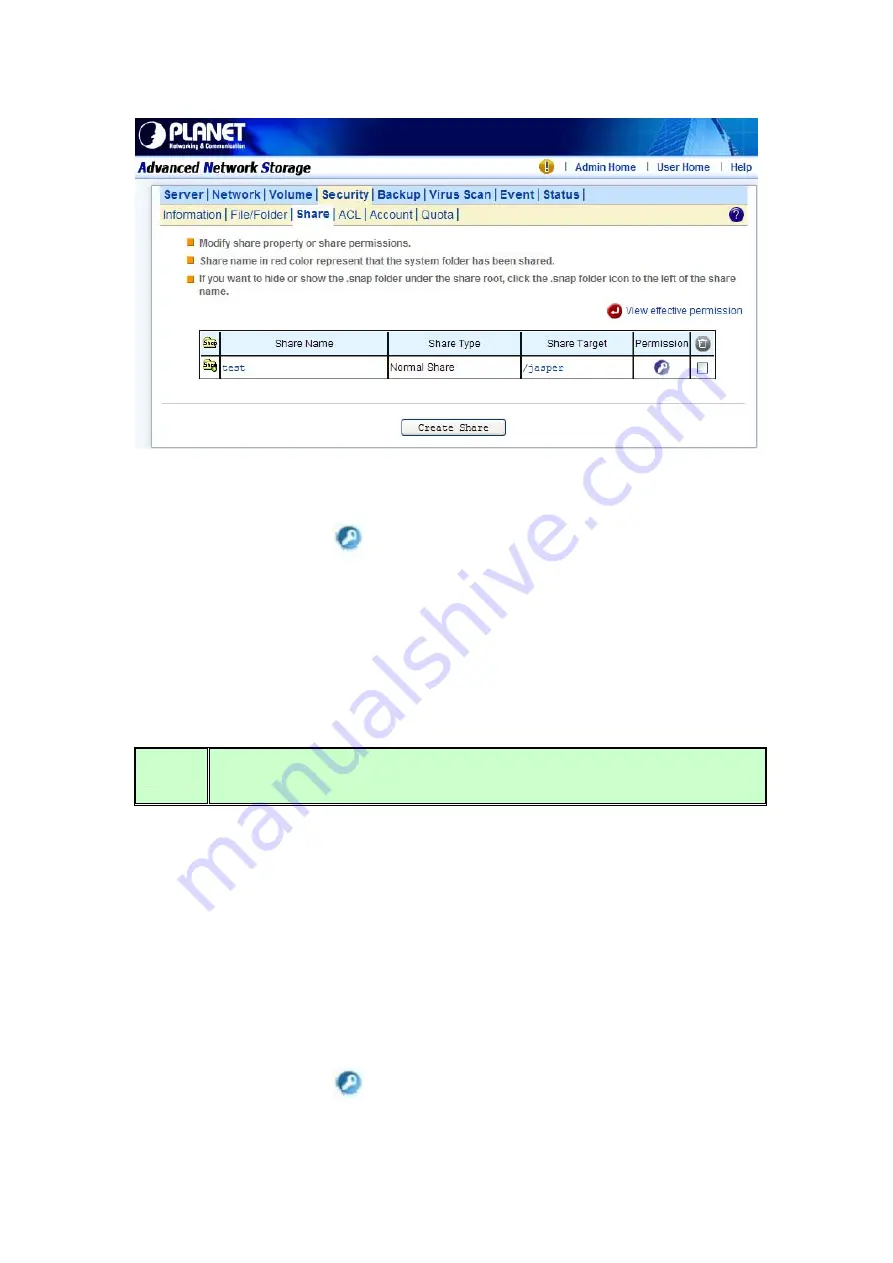 Planet NAS-7450 User Manual Download Page 56