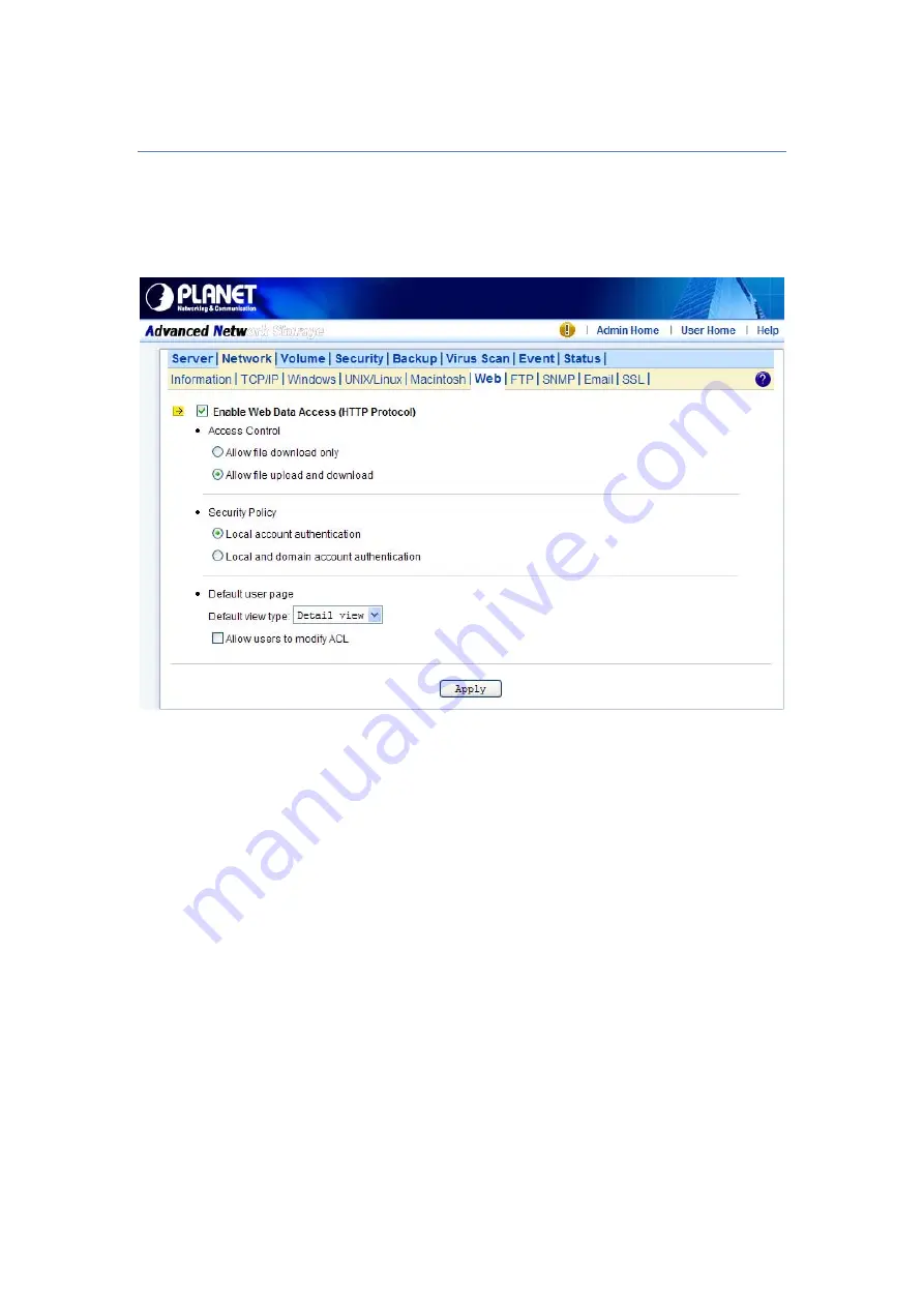 Planet NAS-7450 User Manual Download Page 65