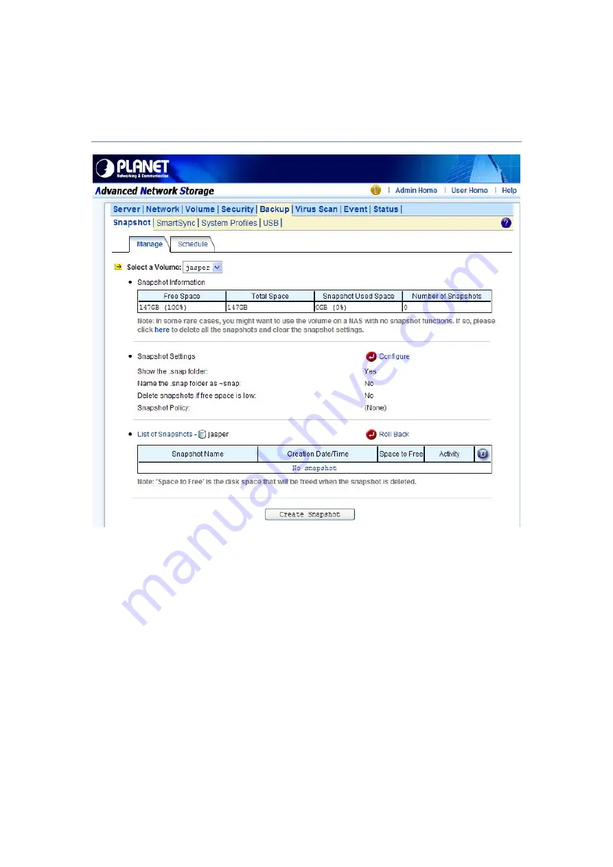 Planet NAS-7450 User Manual Download Page 71